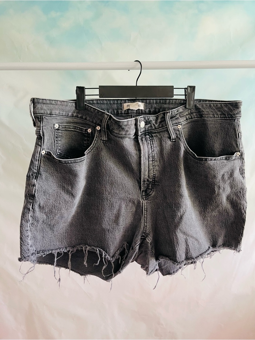 Classic High-Rise Black Denim Cutoff Shorts Madewell Perfect Vintage Curvy Jeans